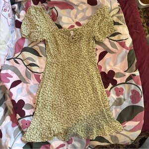 bp Green Floral and Mushroom Mini Dress